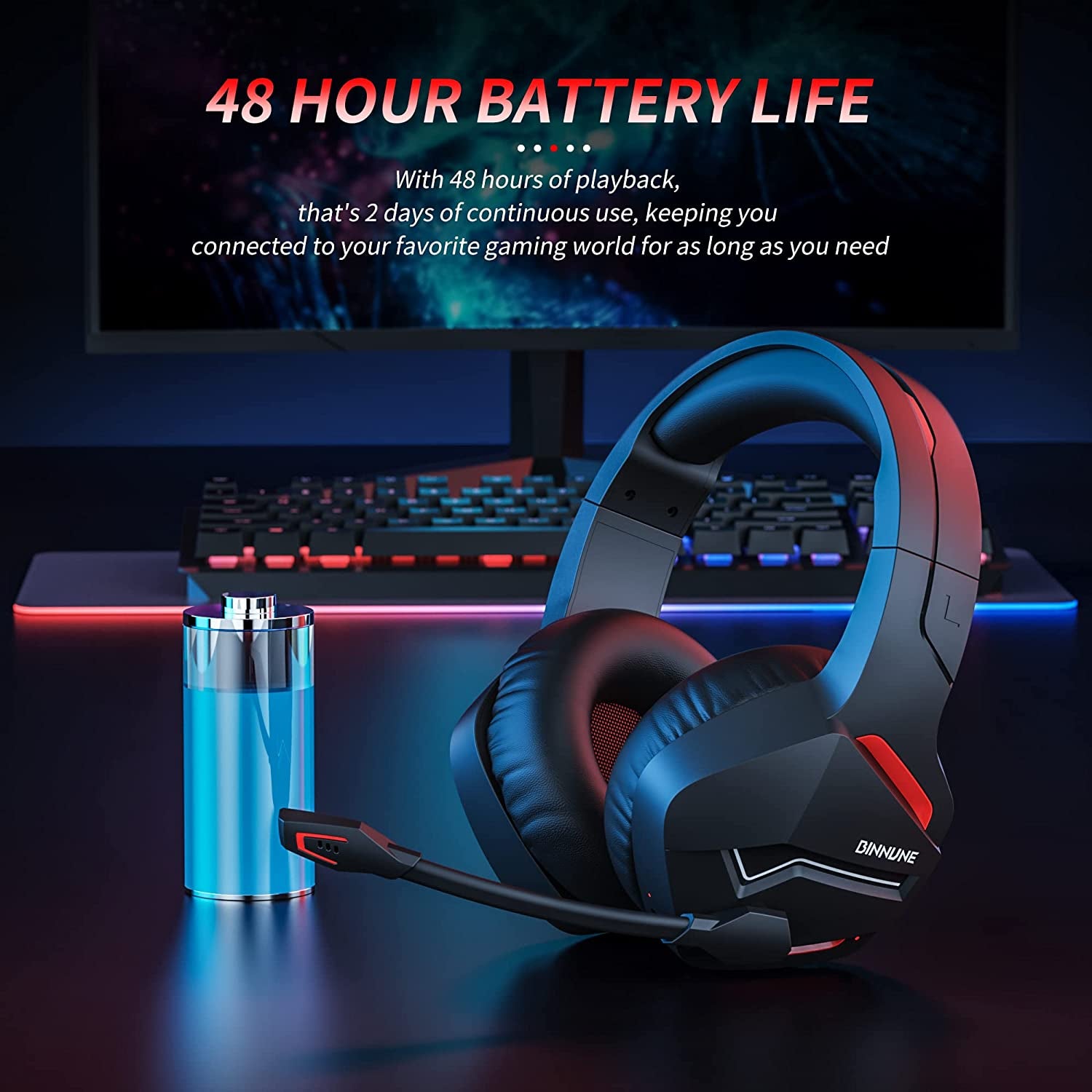 Wireless Gaming Headset with Microphone - 2.4G Connectivity for PC, PS4, PS5, and Playstation. Bluetooth Enabled Casque Gaming Sans Fil for Gamer Headphones with Mic, Compatible with Computer and Laptop