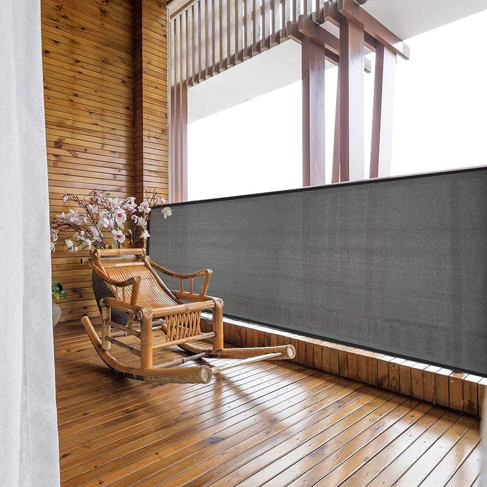 Outdoor Balcony Privacy Screen Fence Cover - 3'x16.4' Deck Fence Privacy Screen for Patio, Apartment Porch, Backyard - Grey, UV-Proof, Weather-Resistant Windscreen