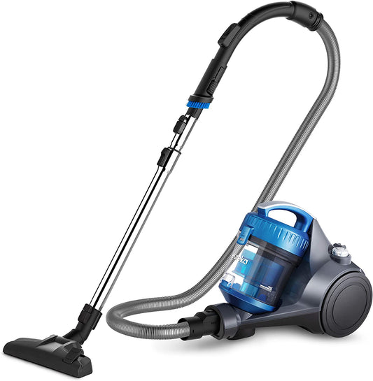 Whirlwind Bagless Canister Cleaner Lightweight Corded Vacuum for Carpets and Hard Floors, Blue