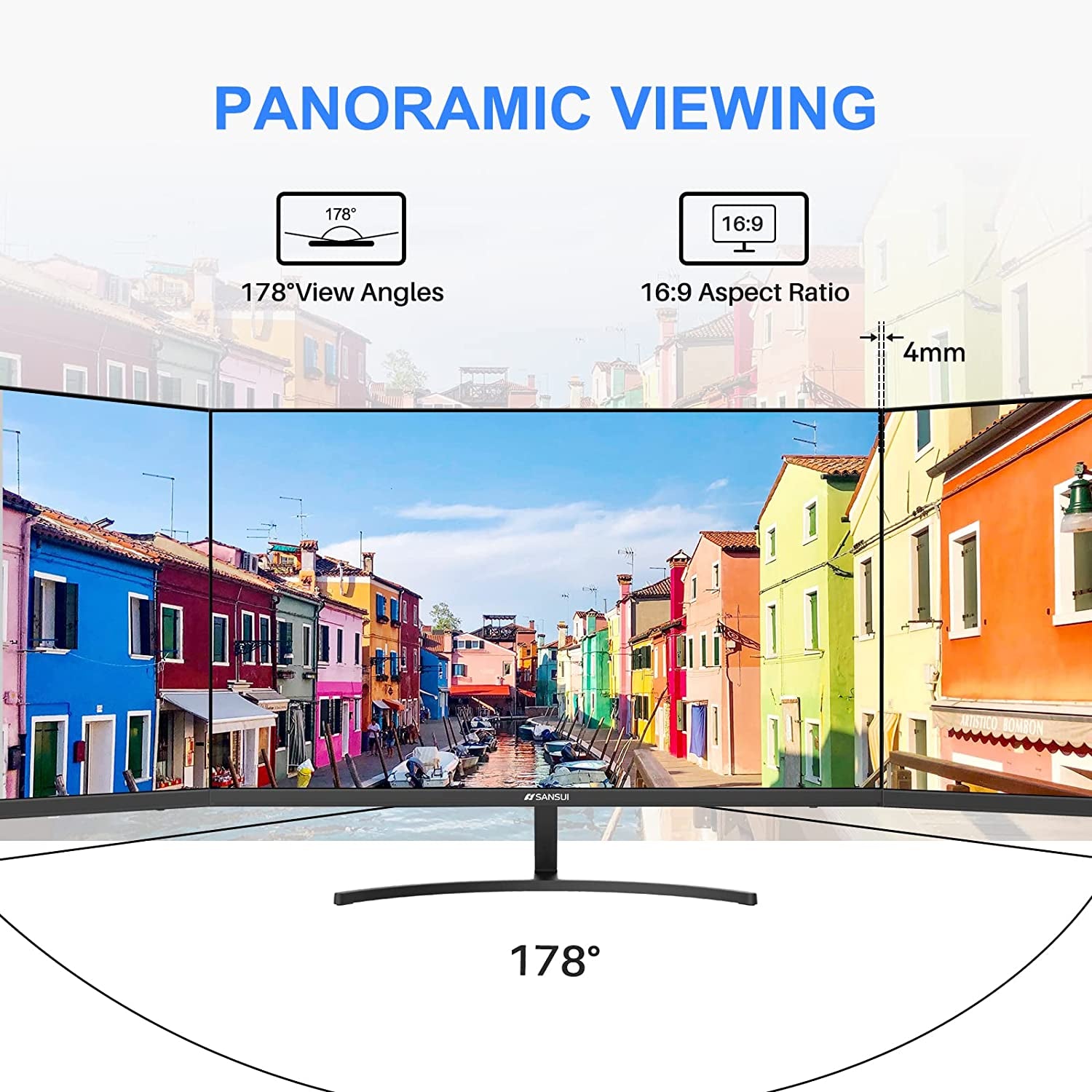 27" Full HD Monitor with USB Type-C, Built-in Speakers, 75Hz Refresh Rate, HDMI, VGA, Tilt Adjustment, Eye Comfort