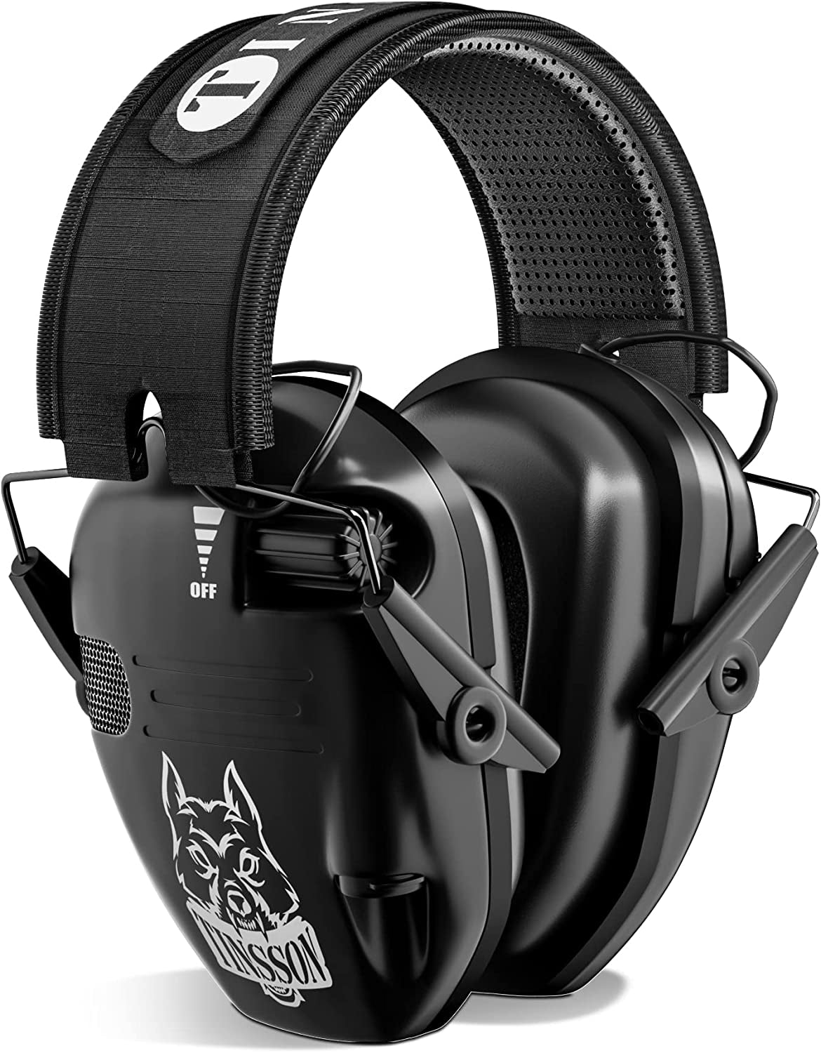 Noise Cancelling Headphones 23dB Shooting Ear Protection Electronic Ear Protection for Shooting/Hunting Noise Reduction Earmuffs with 3.5mm Audio Jack for BLACK