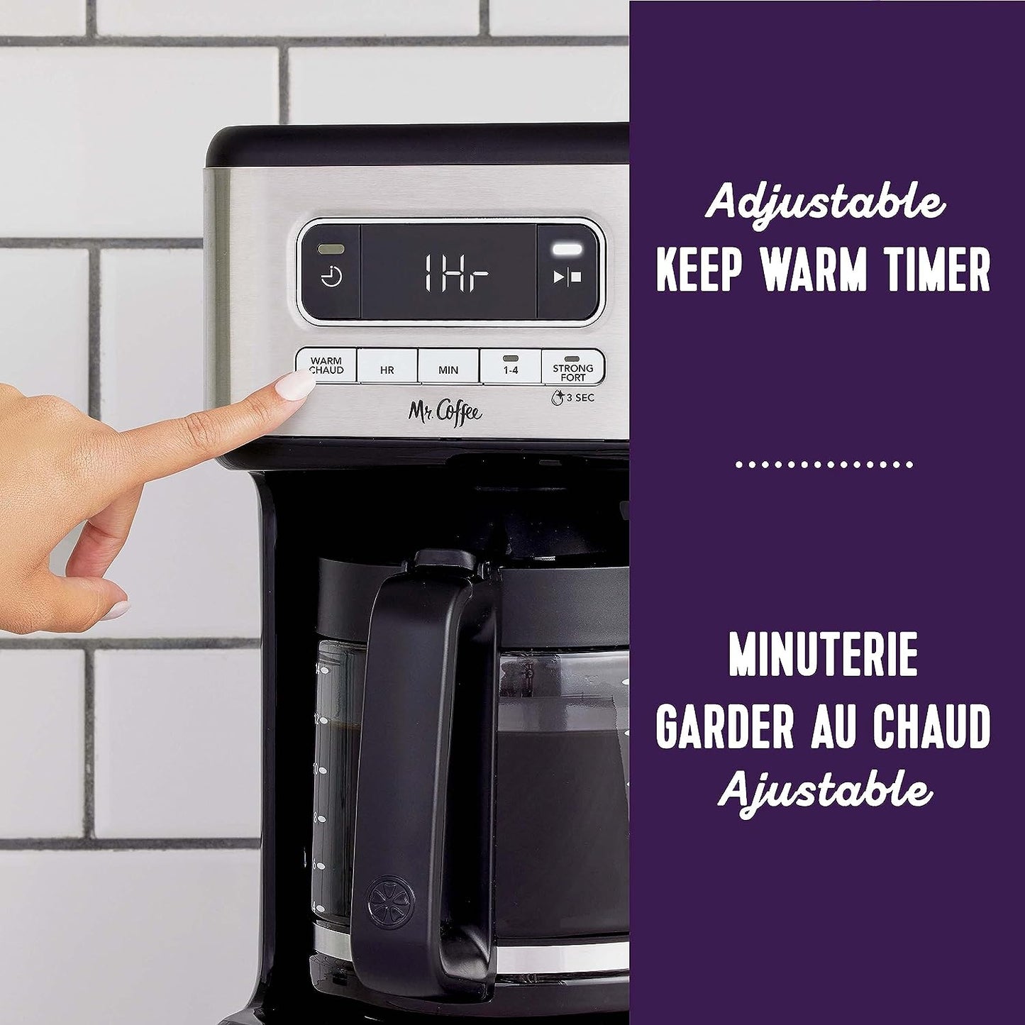 Stainless Steel 14-Cup Programmable Coffeemaker: Brew Now or Schedule for Later Use