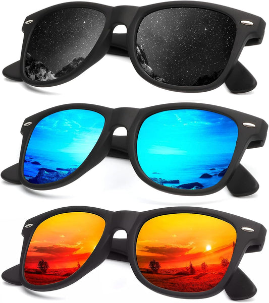 Polarized Sunglasses with Matte Finish for Men and Women - Features Color Mirror Lens, Offers 100% UV Blocking for Sun Protection.