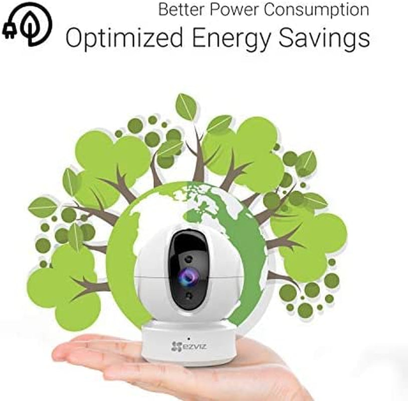 Indoor Pan/Tilt Wi-Fi Security Camera 2K+, Smart Tracking, Two-Way Talk with Google Assistant and Amazon Alexa Compatibility