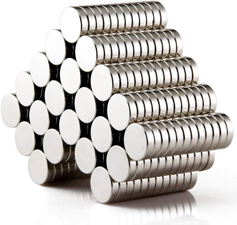 Small Round 100Pcs Refrigerator Magnets, for Crafts, Premium Brushed Nickel , Office Magnets, and Whiteboard Magnets