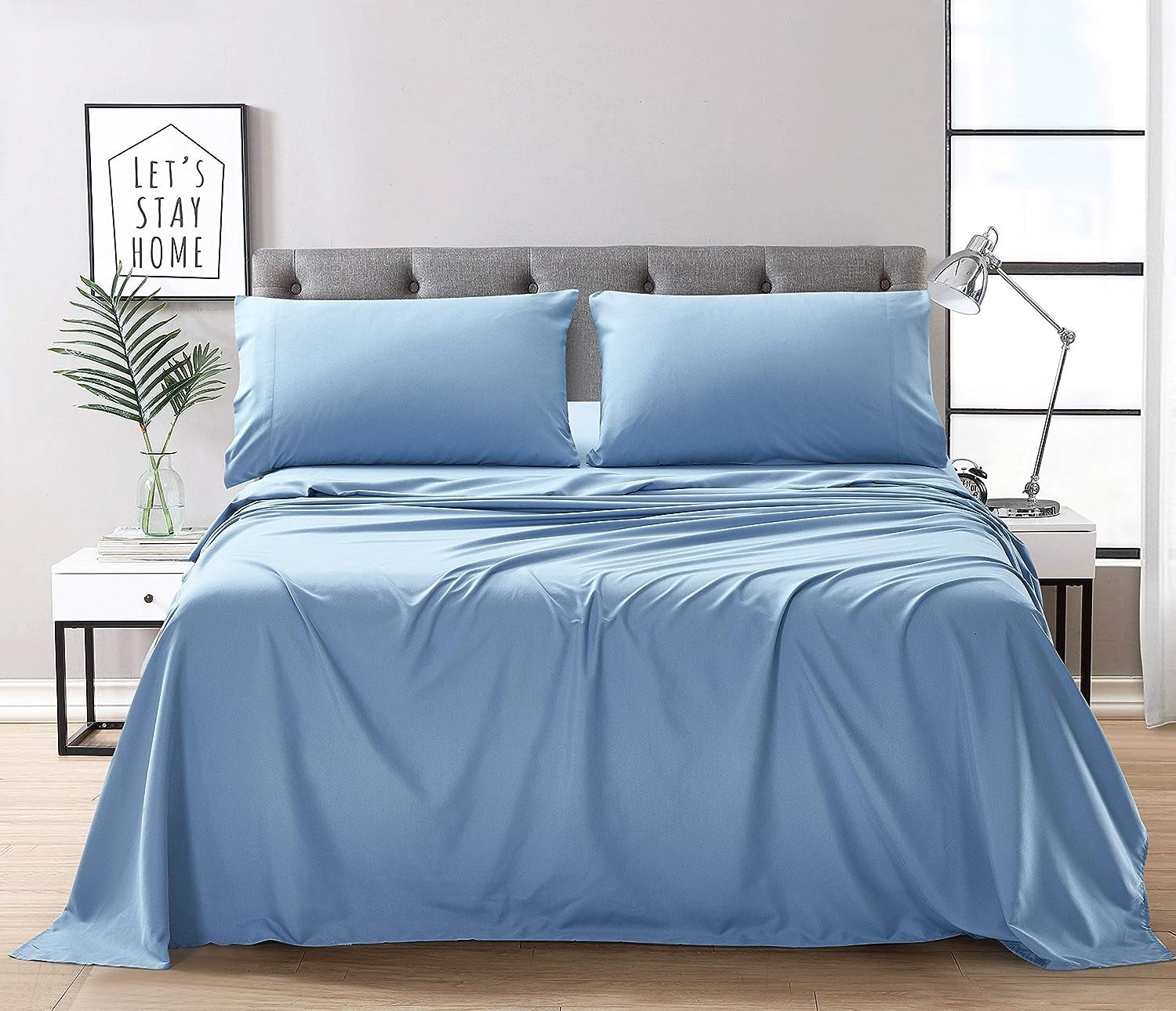  4-Piece Bed Sheets  Premium Hotel Quality Bedding Set Full or Double  - Breathable Ultra Soft Brushed Microfiber - Deep Pocket, Wrinkle Fade Resistant