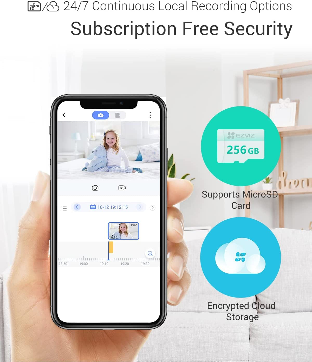 Wifi Baby Monitor Indoor Security Camera - 1080P Resolution, Smart Motion Detection, Two-Way Audio, 40Ft Night Vision, Compatible with Alexa & Google Assistant (C1C)