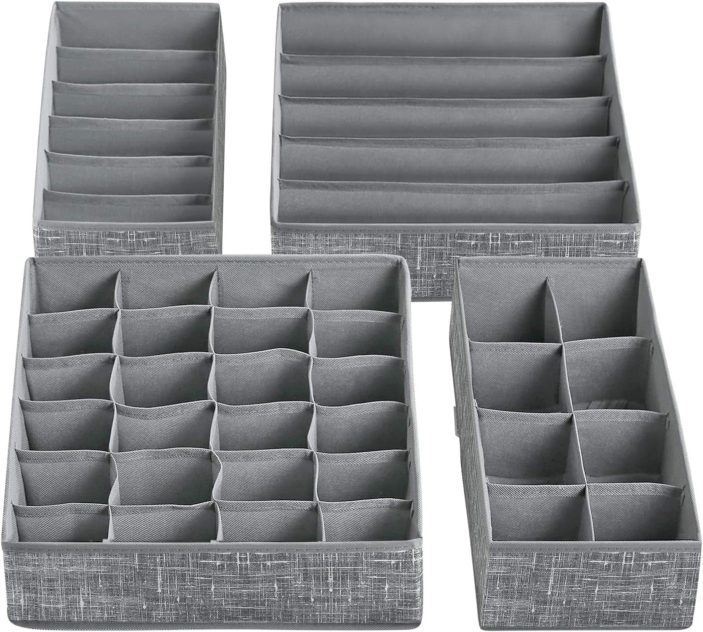 Set of 4 Collapsible Drawer Organizers: Ideal for organizing Bras, Underwear, and Socks. 