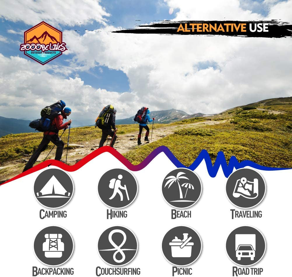 Ultralight Sleeping Pad with Built-in Pillow - Perfect for Backpacking, Travel, and Hiking
