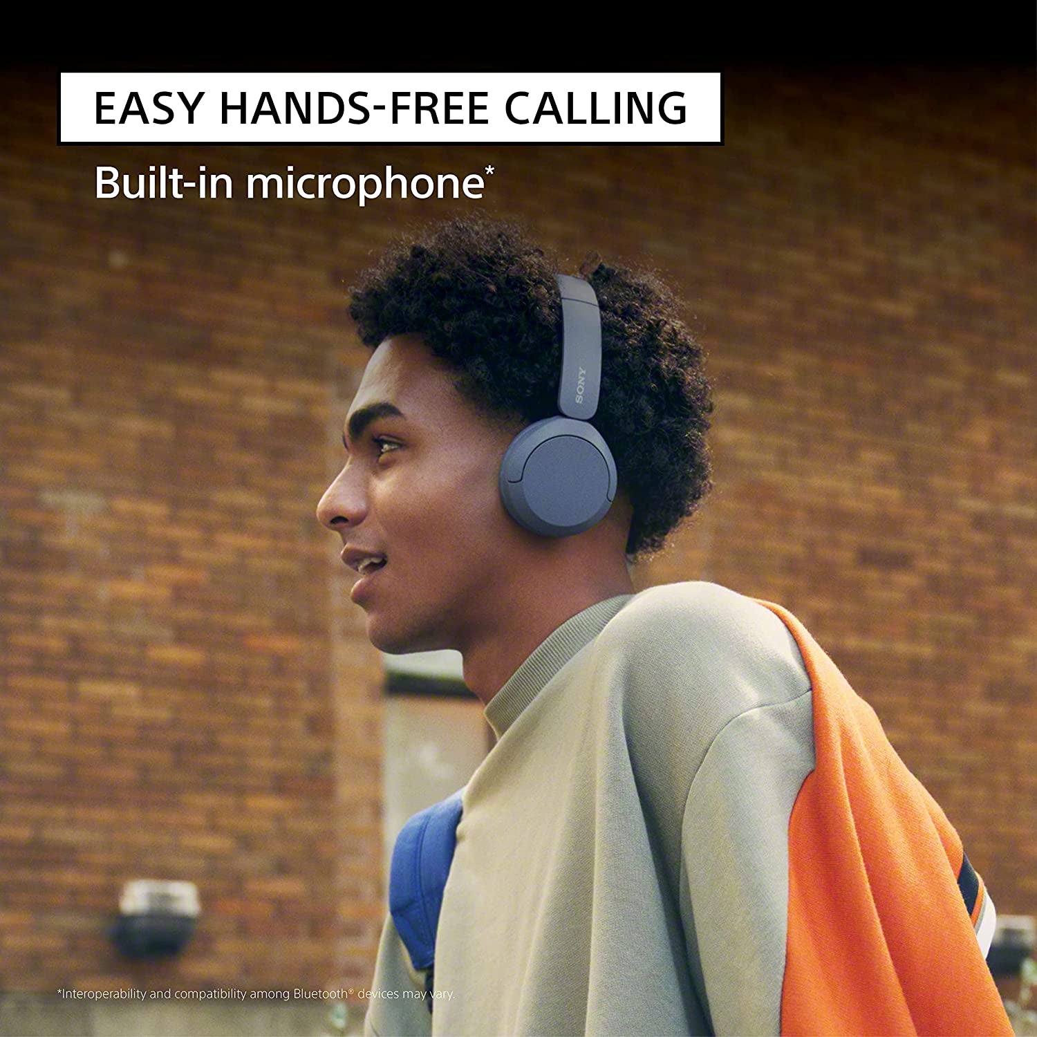 Blue WH-CH520 Wireless Bluetooth On-Ear Headphones with Microphones
