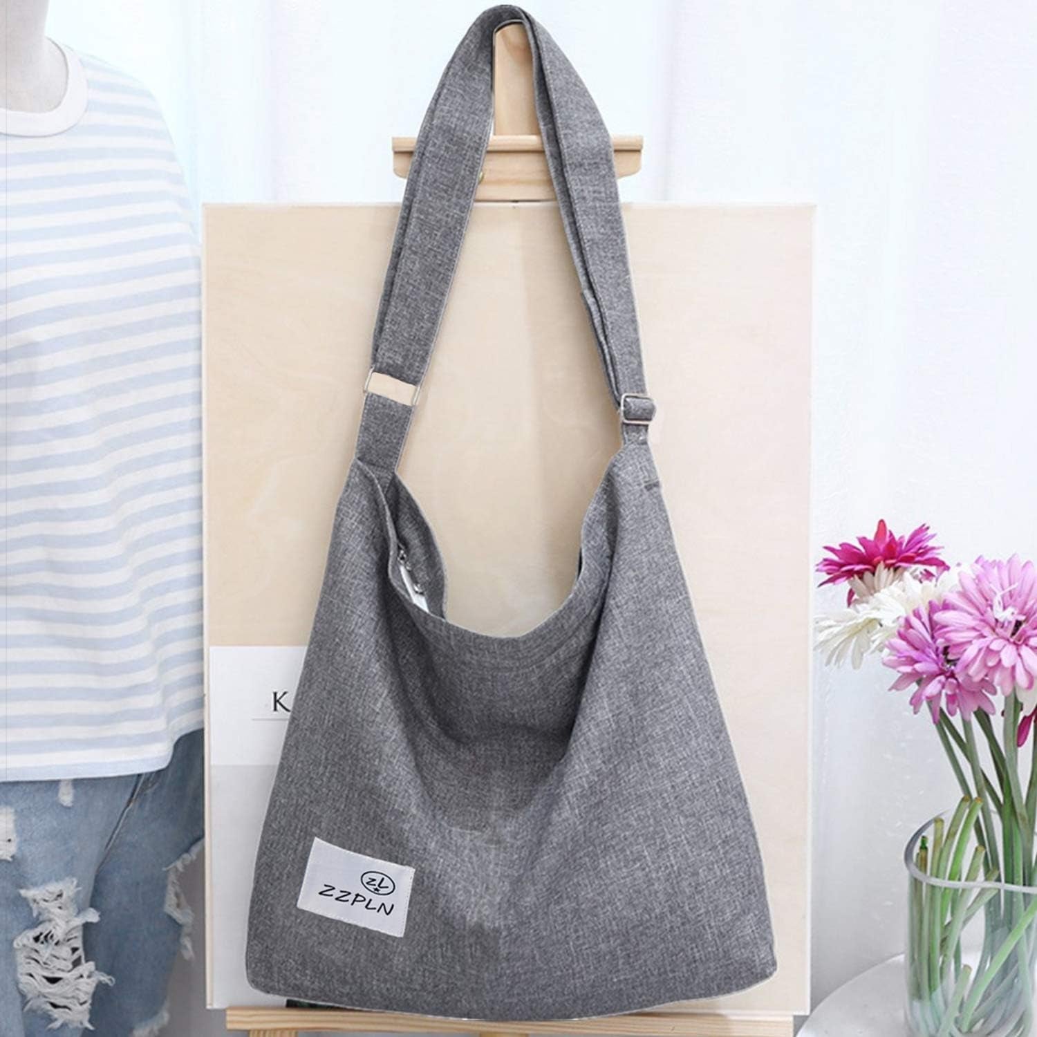 Women's Canvas Crossbody Bag Casual Hobo Bag Shoulder Bag 