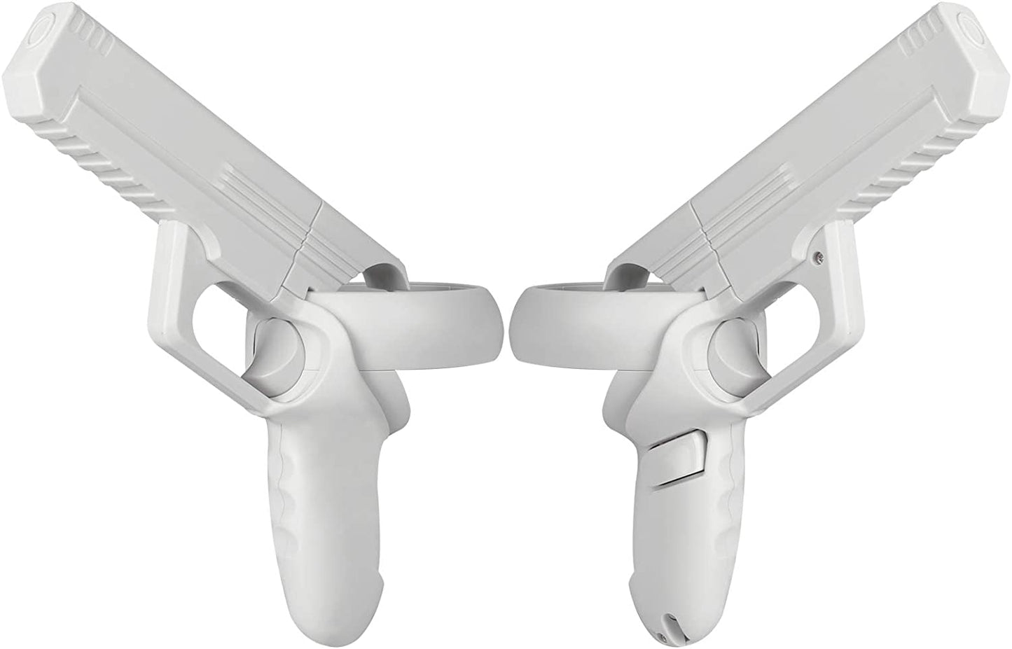 Pistol Grips - Game Gun Set Accessories designed for Pistol Whip VR Game, Improves FPS Gaming Experience on Meta Quest 2; White Color.