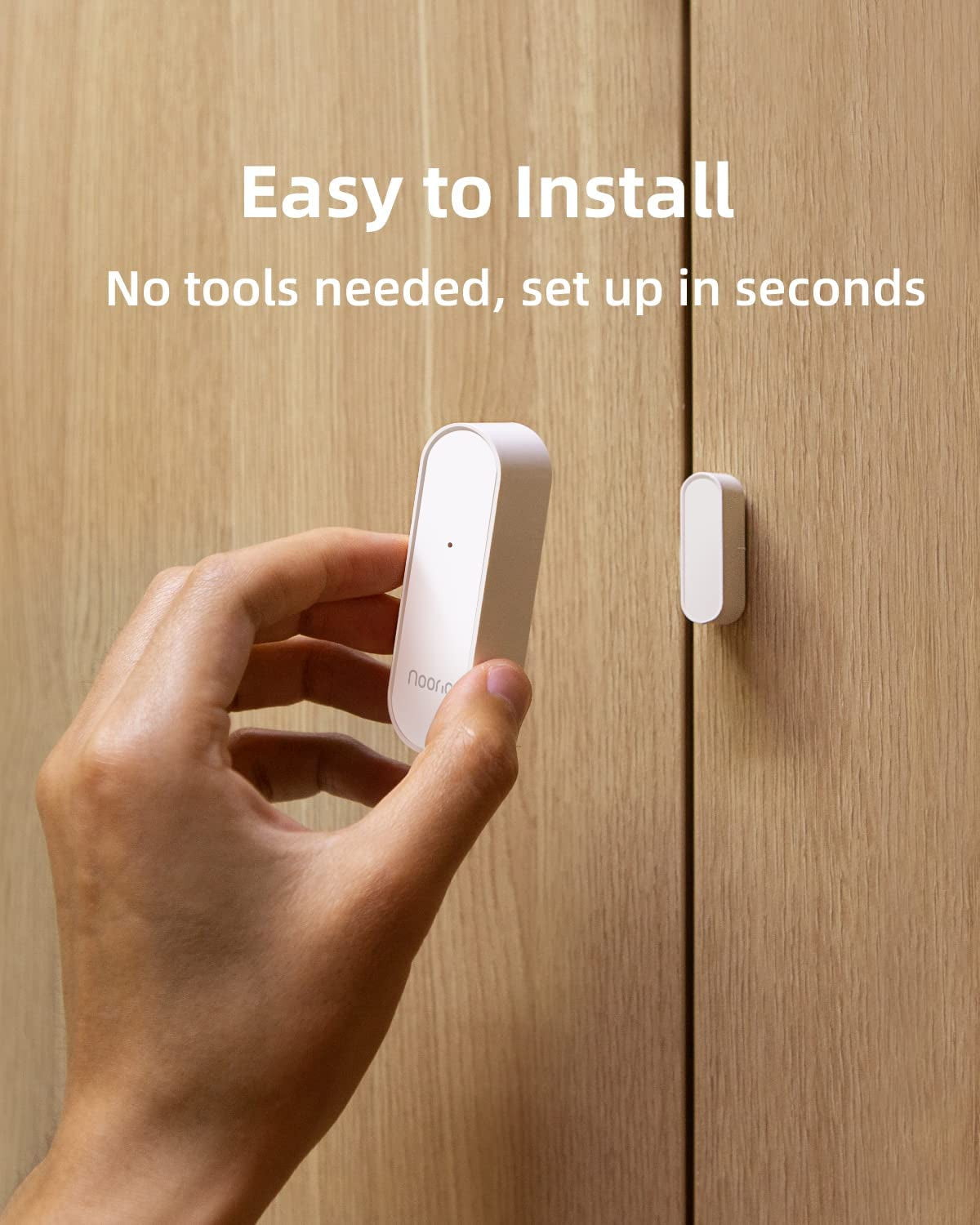 Smart Contact Sensor Alarm for Doors and Windows - Outdoor Chime, 2-Year Battery Life, App Alerts, Night Security System - Requires Noorio Smart Hub for Operation