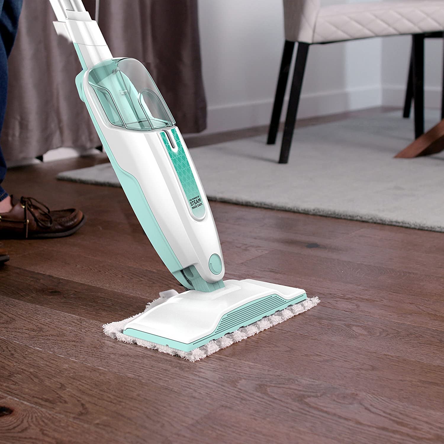 S1000C Steam Mop, White/Seafoam Blue - Canadian Version, 12.68 fl oz Water Tank