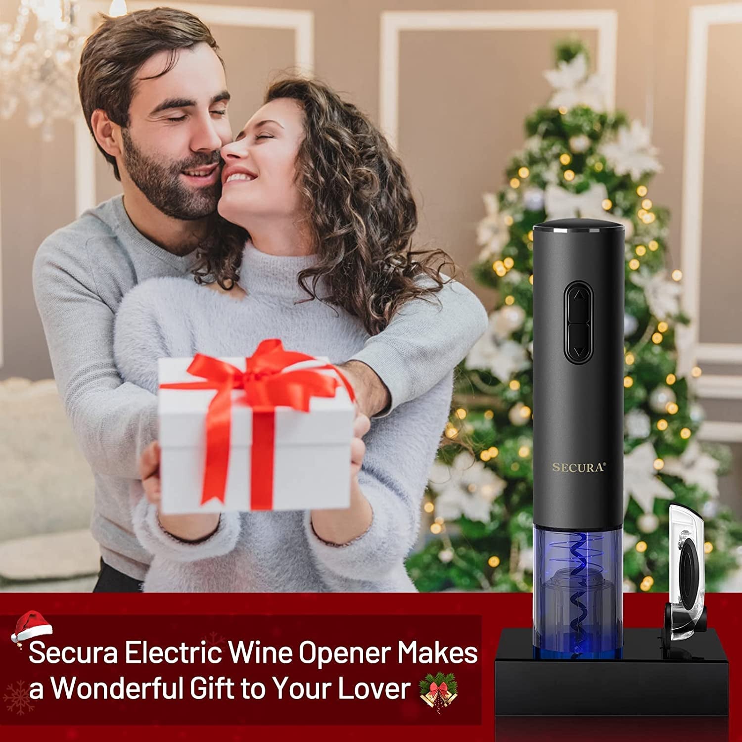 Rechargeable Automatic Electric Wine Bottle Corkscrew Opener with Foil Cutter (Black)