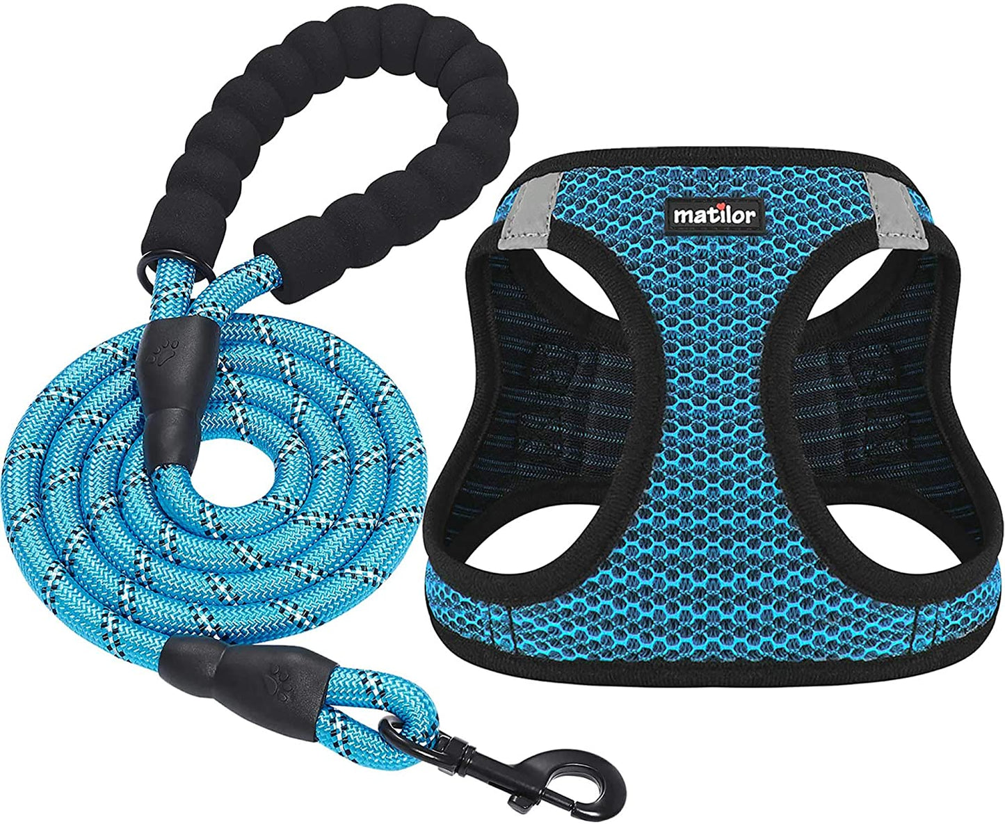 Dog Harness Step-in Breathable Puppy Cat Dog Vest Harnesses for Small Medium Dogs Blue