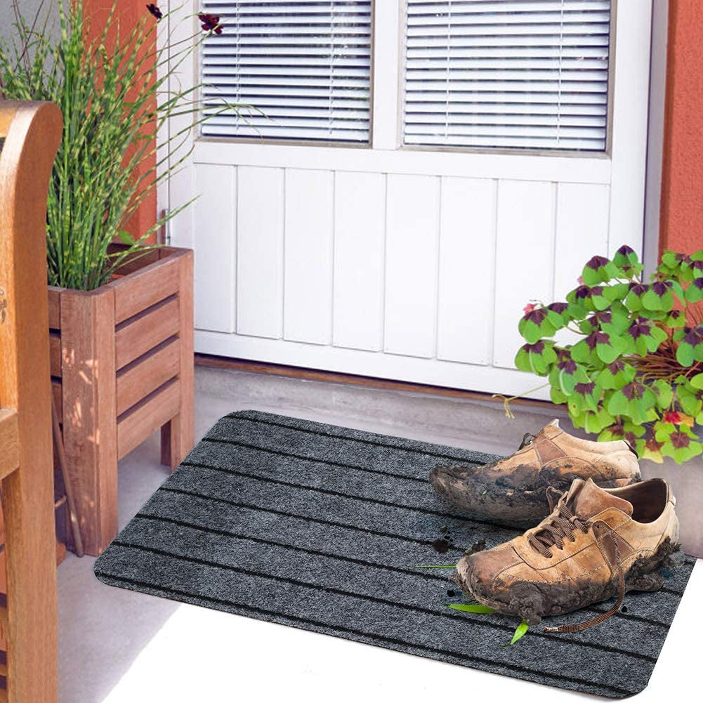 Premium 2-Pack 17" X 30" Indoor/Outdoor Door Mat with Non-Slip Rubber Backing - Ideal for Entrance Way, Entryway, and Home Floor - Easy to Clean, Machine Washable, Low Profile, and Highly Absorbent