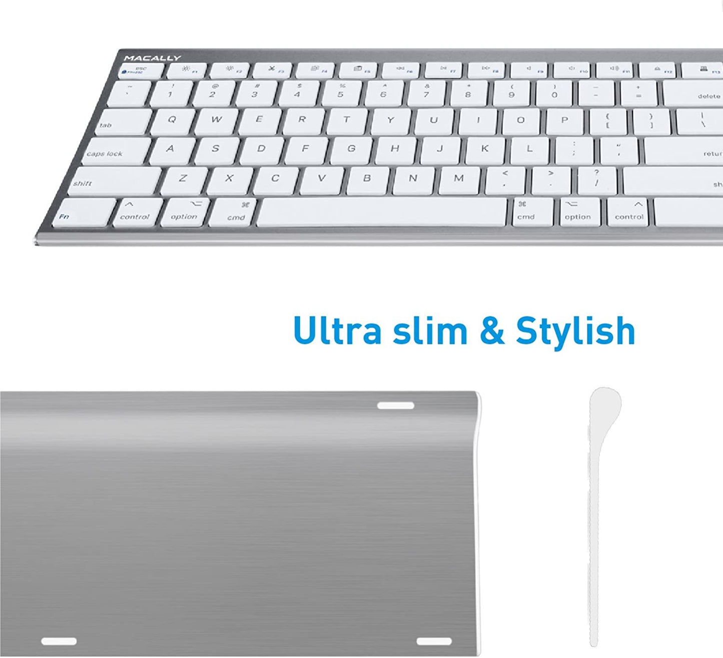 Ultra Slim USB Wired Computer Keyboard - Compatible with Windows and Mac - Full Size Keyboard with Numeric Keypad and Shortcut Keys - Easy Plug and Play - Space Gray