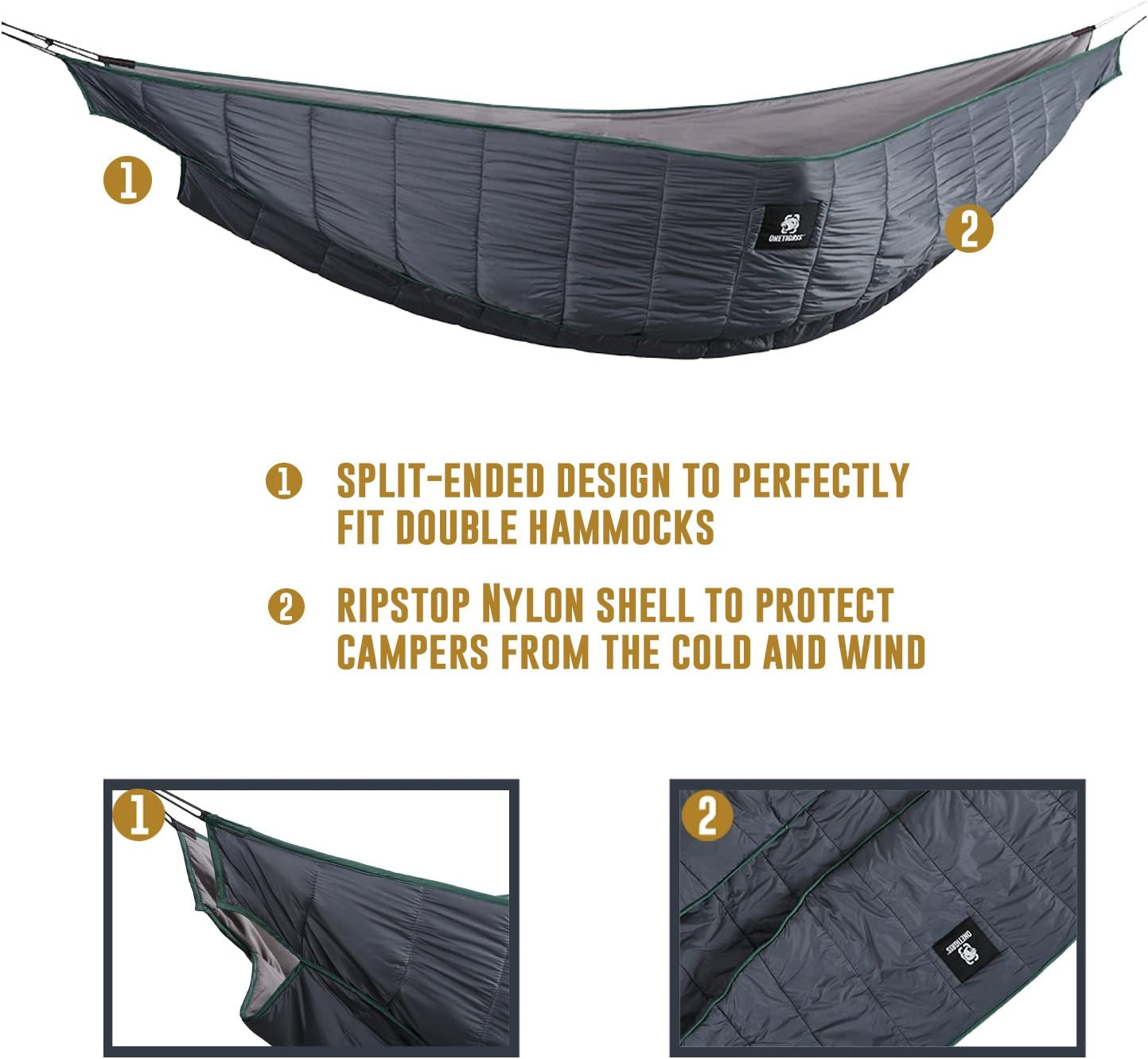 Shield Cradle Double Hammock Underquilt - Essential Hammock Camping Gear for Winter Seasons.