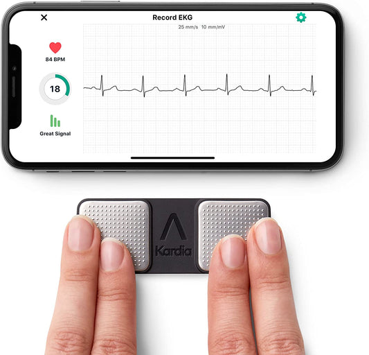  ECG Monitor: Wireless Personal Device to Detect Afib from Home in 30 Seconds. Easy to Use, Compatible with Most Smartphones, and FSA/HSA Eligible.