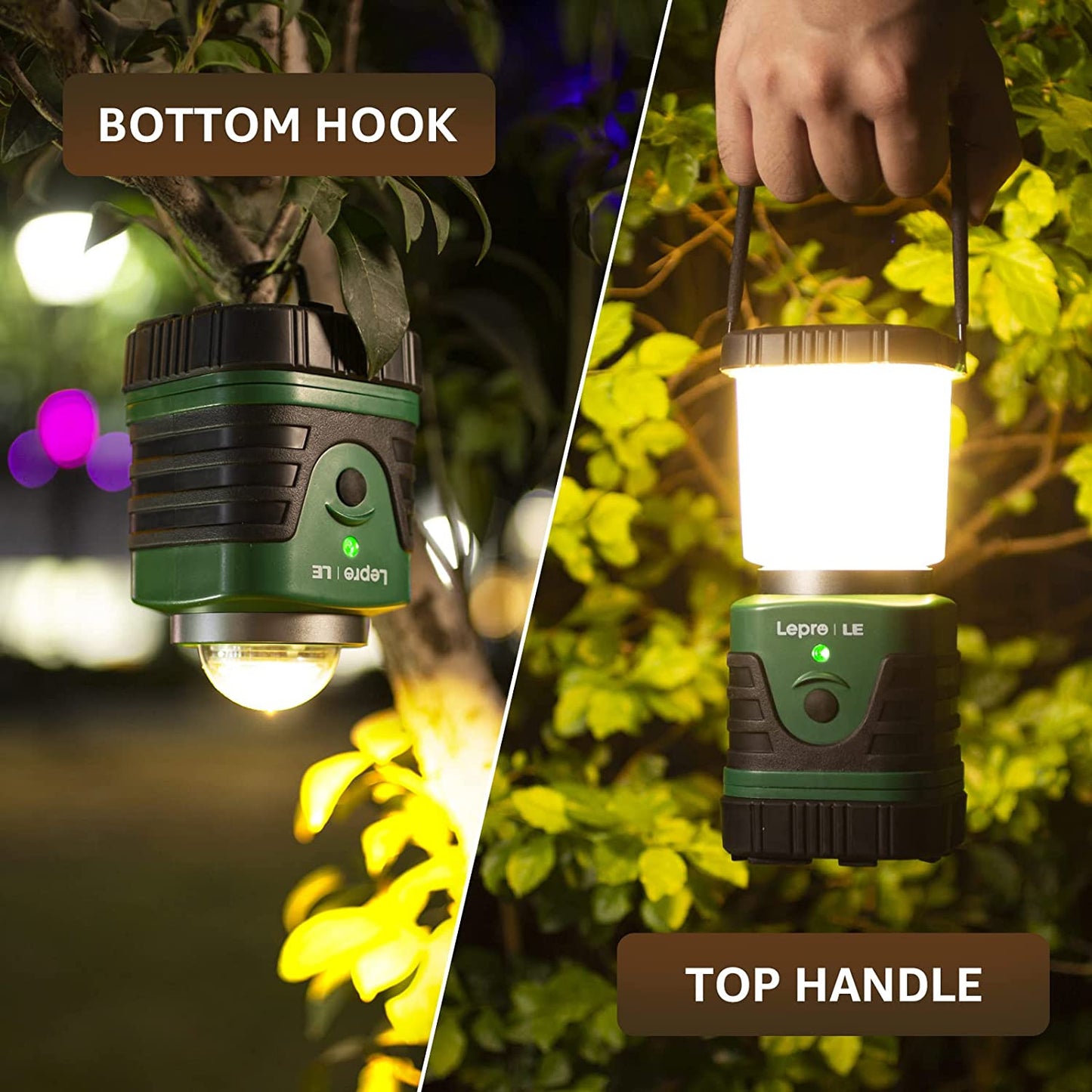 1000 Lumen USB Rechargeable Electric Camping Lantern - Features 4 Lighting Modes, Doubles as a 4400mAh Power Bank, IP44 Waterproof Rating; Ideal for Outdoor Activities like Camping, Hiking, Climbing, and as an Emergency Light during Power Outages.