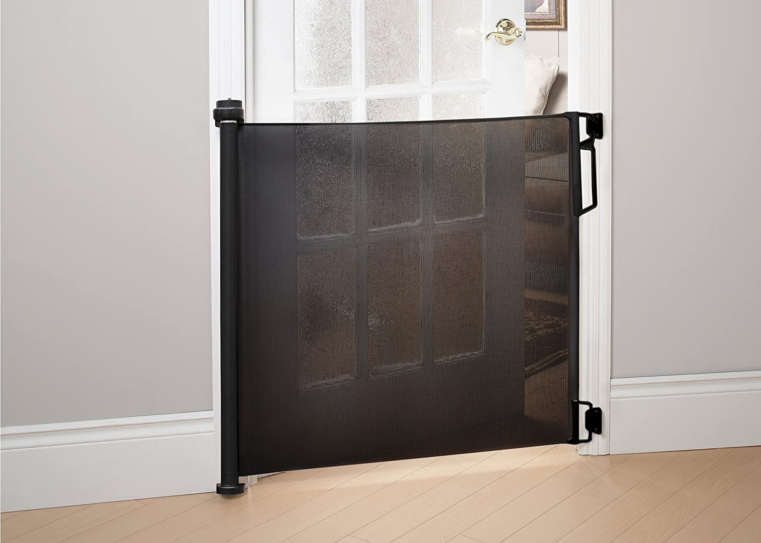 Retractable Safety Gate in Black - Enhancing Safety and Style