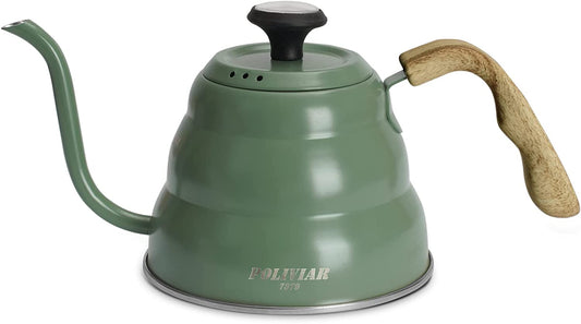 32oz Pour Over Coffee Kettle with Built-in Thermometer - Crafted from Food-Grade Stainless Steel, this Gooseneck Kettle ensures Exact Temperature control for brewing Tea and Coffee