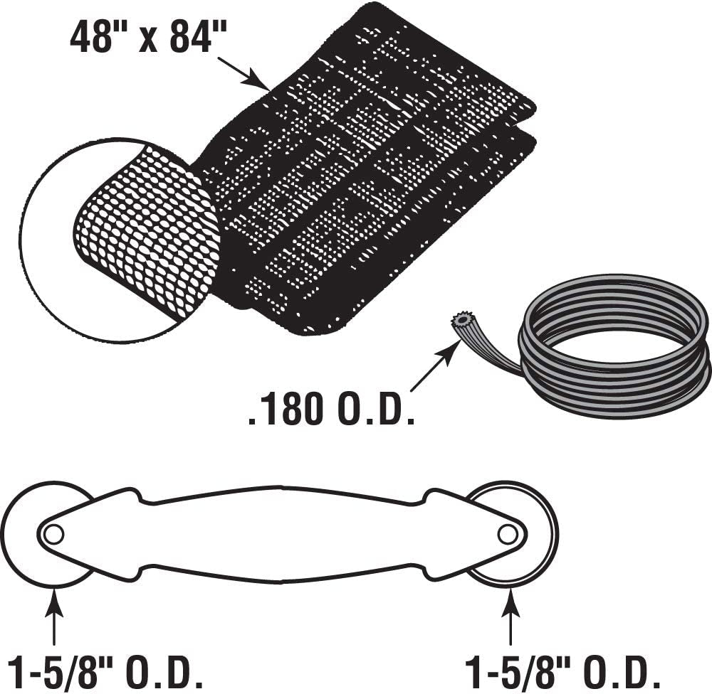 Professional-Grade Screen Door Repair Kit with Rolling Tool - Ideal for Replacing Screens on Windows or Patio Doors - Charcoal Fiberglass Screen Cloth, 48" x 84" - Includes 1 Kit