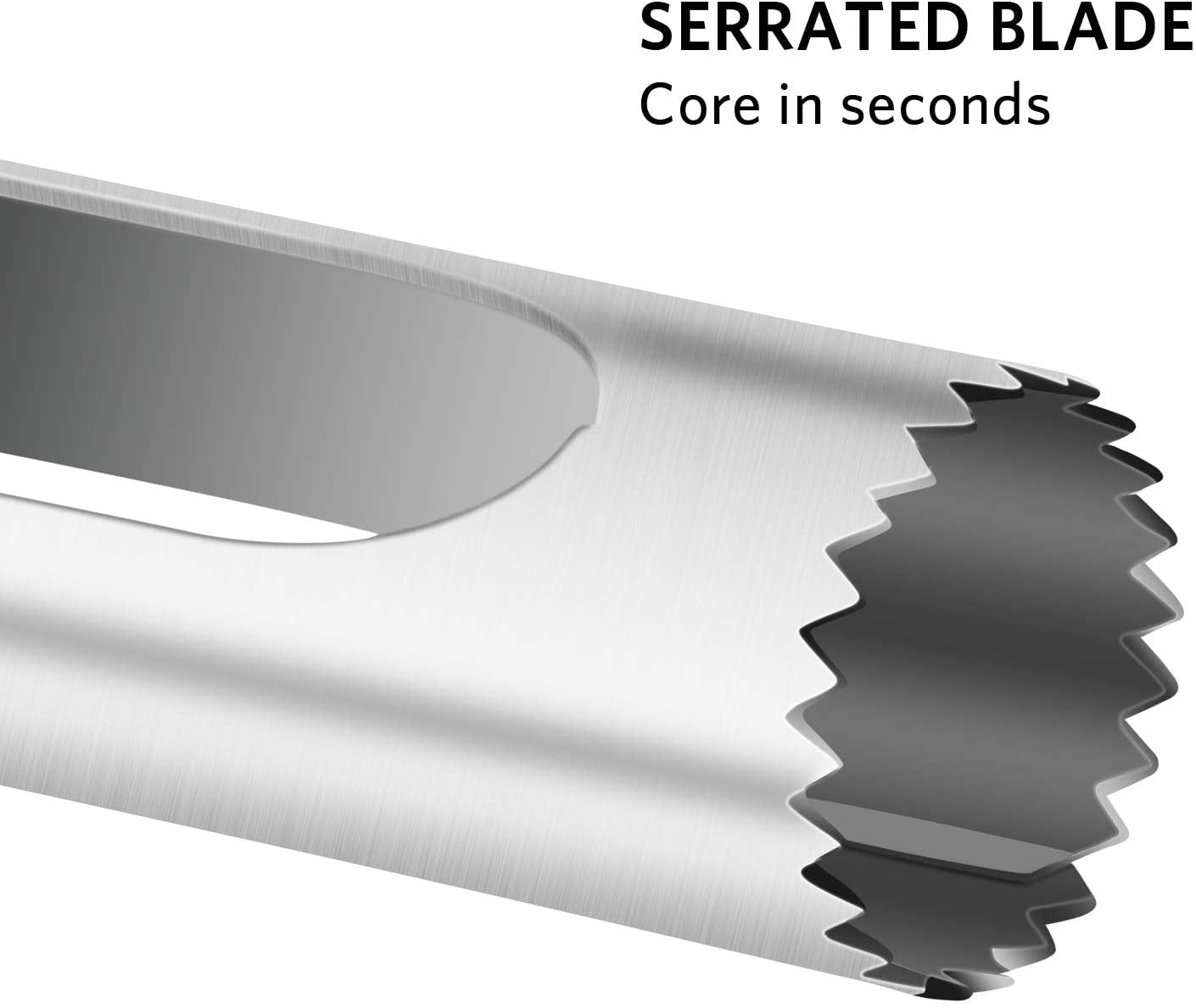 Premium Apple Corer, Food-Grade Stainless Steel Blade, Sturdy Ergonomic Handle, Easy to Use, Sharp and Durable, for Removing Cores of Apples and Pears, 6.9Inch, Grey