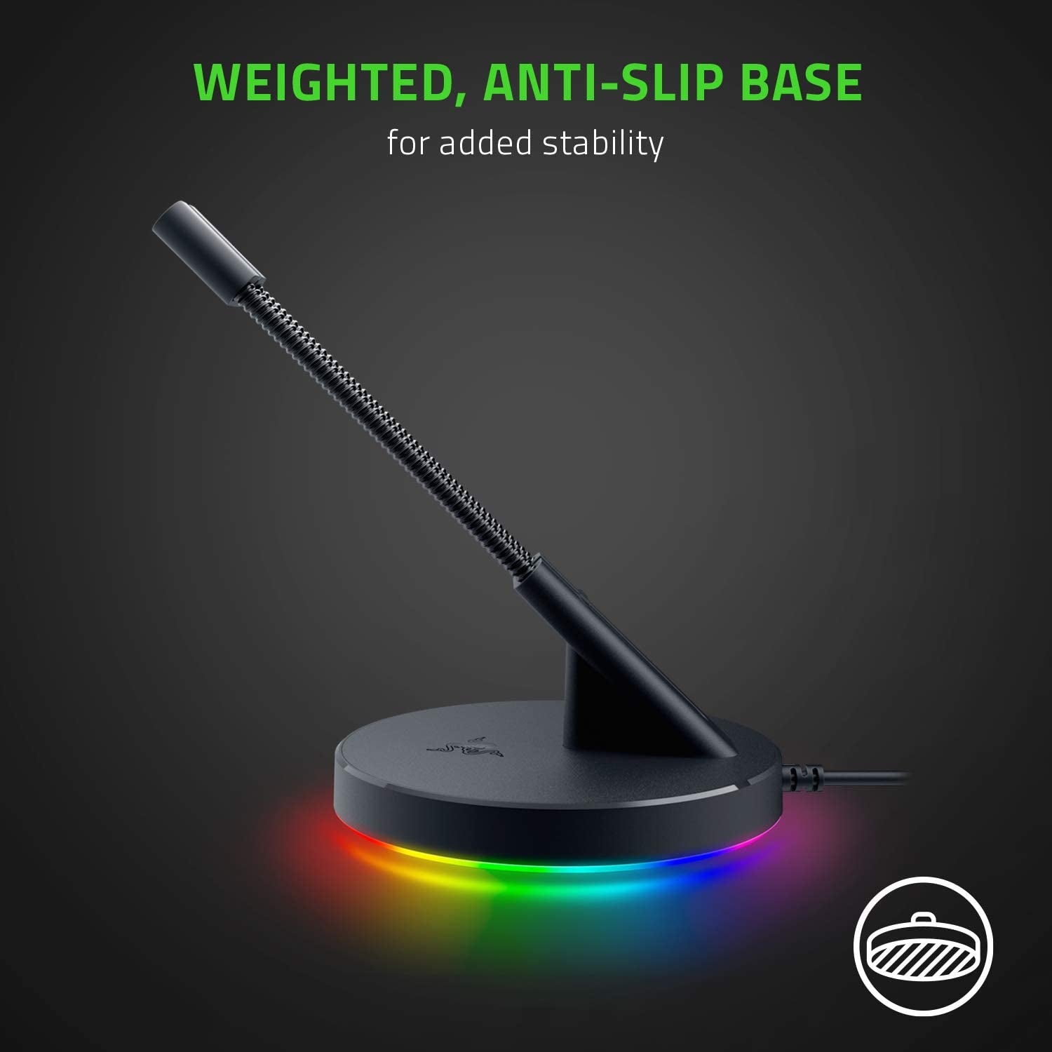 Gaming Mouse Bungee V3 Chroma. Enhance your Esports-Level Performance with Drag-Free Wired Mouse Support. Features Weighted Base and Anti-Slip Feet for Stability. Classic Black Design