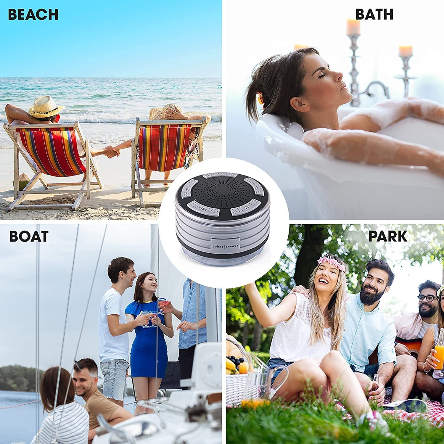 Bluetooth Shower Speaker - Certified Waterproof - Effortless Bluetooth Pairing with All Your Devices - Includes White Gift Box