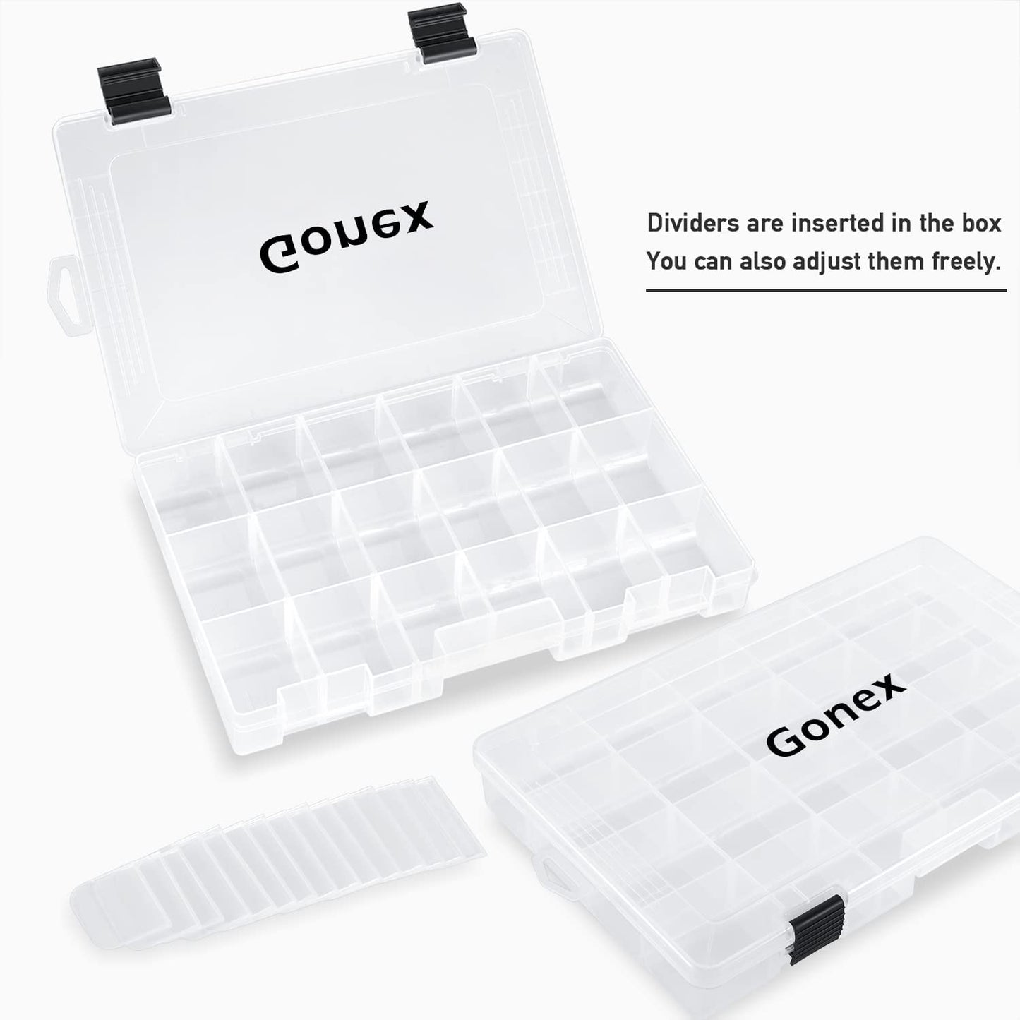 Transparent Fishing Tackle Boxes with Adjustable Dividers - 3600/3700 Tackle Trays for Efficient Fish Tackle Storage - Plastic Box Organizer - Available in 3 or 4 Packs