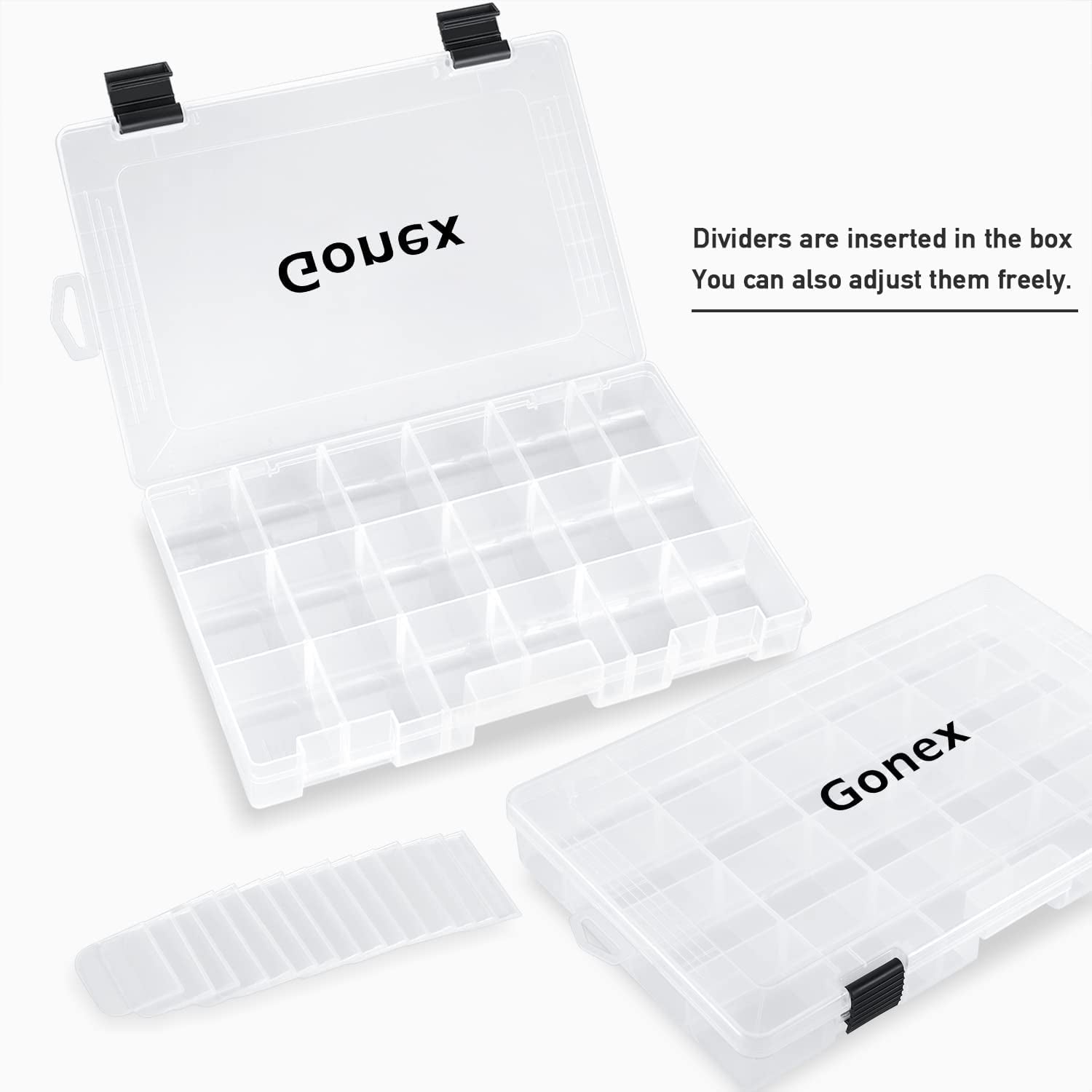 Transparent Fishing Tackle Boxes with Adjustable Dividers - 3600/3700 Tackle Trays for Efficient Fish Tackle Storage - Plastic Box Organizer - Available in 3 or 4 Packs