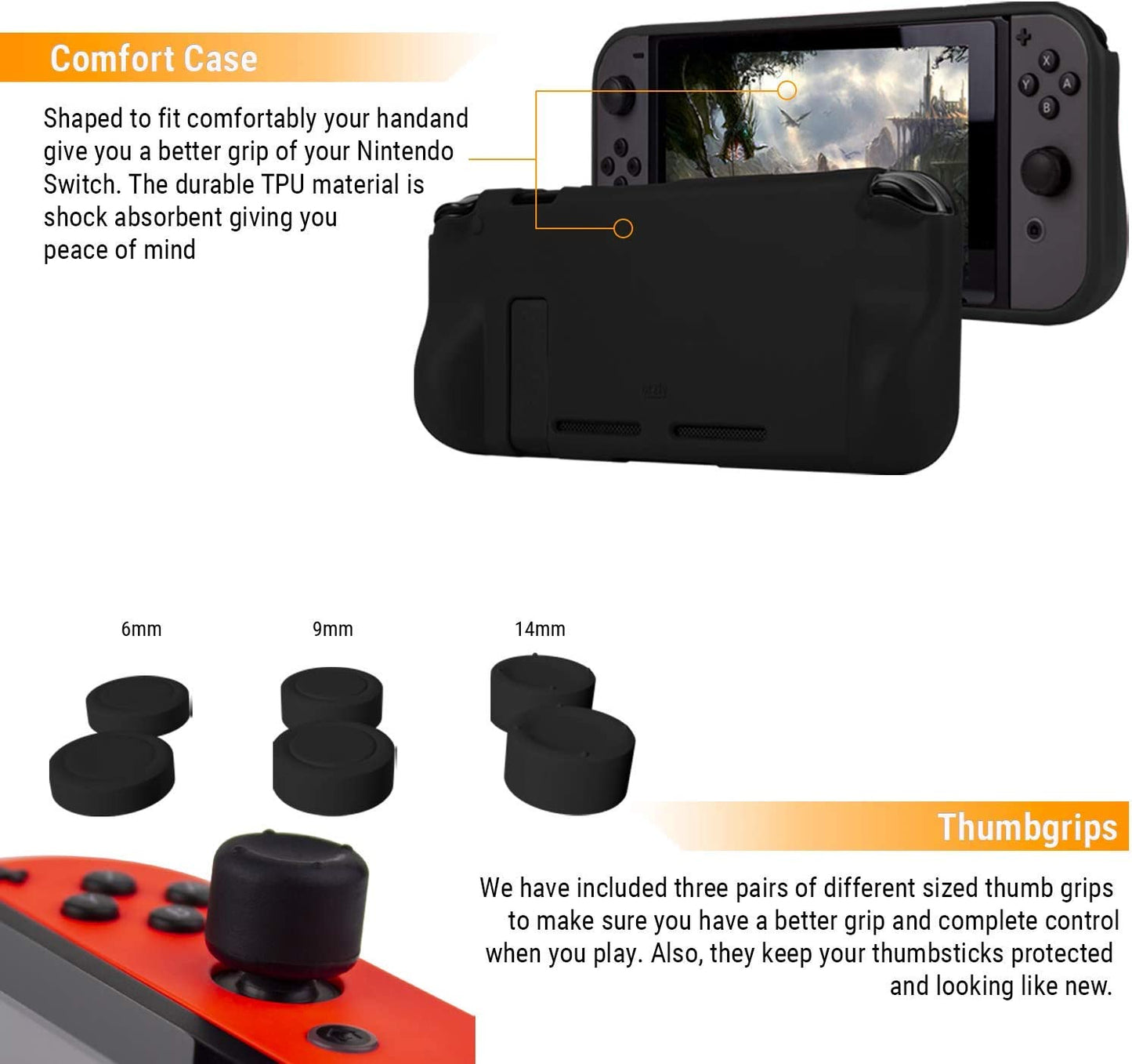 Accessory Bundle Kit for Nintendo Switch OLED Console Users - Jet Black