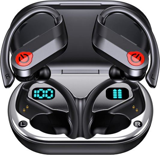 Bluetooth 5.3 Wireless Earbuds - Sport Earbuds with 120-Hour Playtime, Hi-Fi Stereo, ENC Noise Cancelling, Microphone, and Wireless Bluetooth Technology