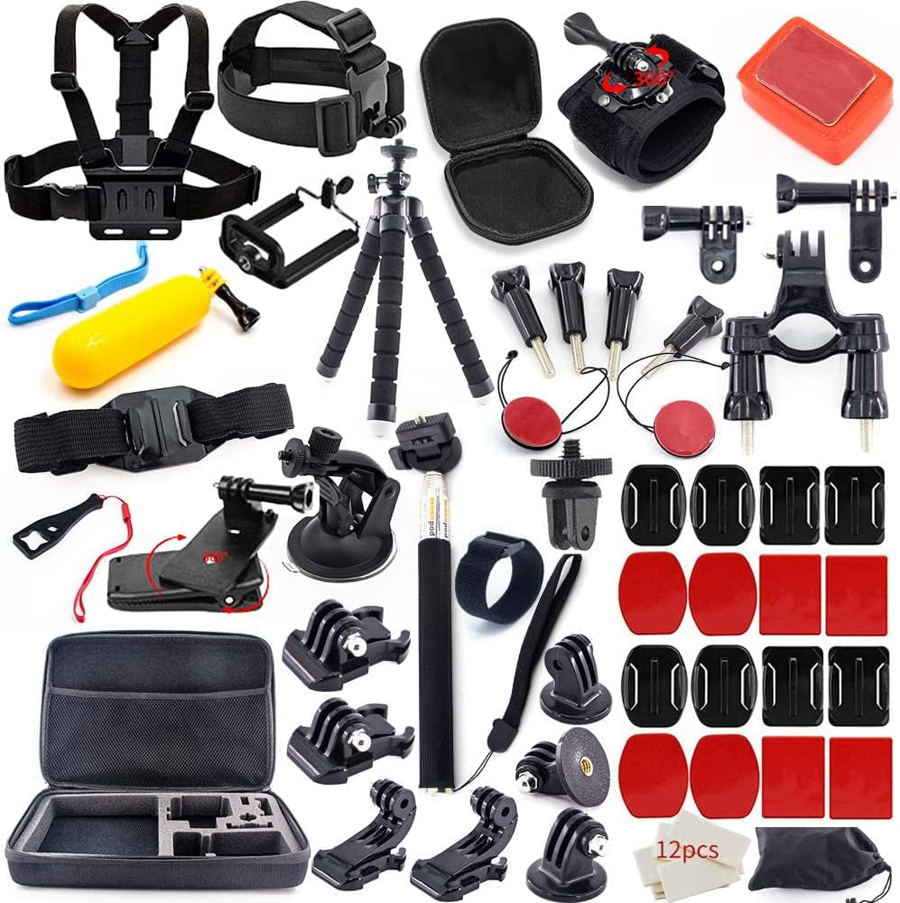 65-in-1 Action Camera Accessories Kit for GoPro Hero and Compatible Brands - Essential Bundle Set for Enhanced Filming Experience