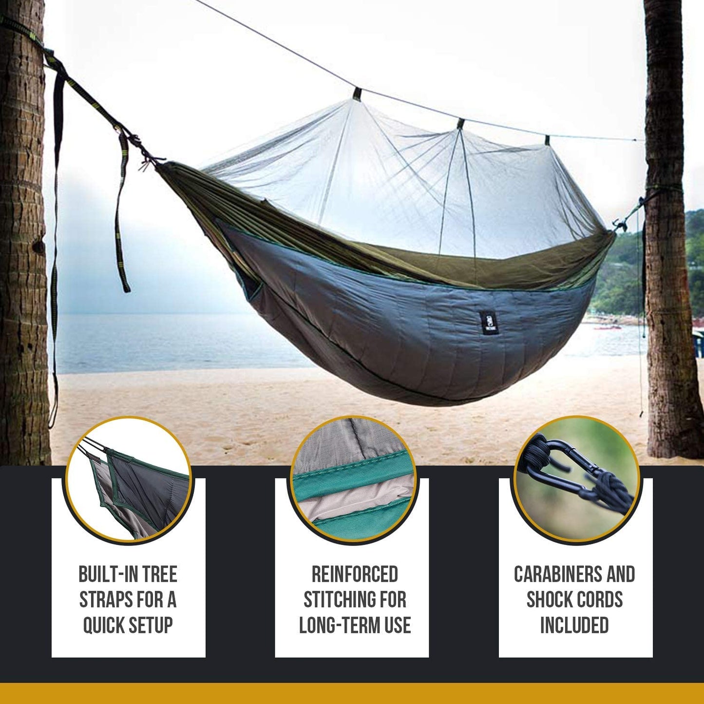 Shield Cradle Double Hammock Underquilt - Essential Hammock Camping Gear for Winter Seasons.