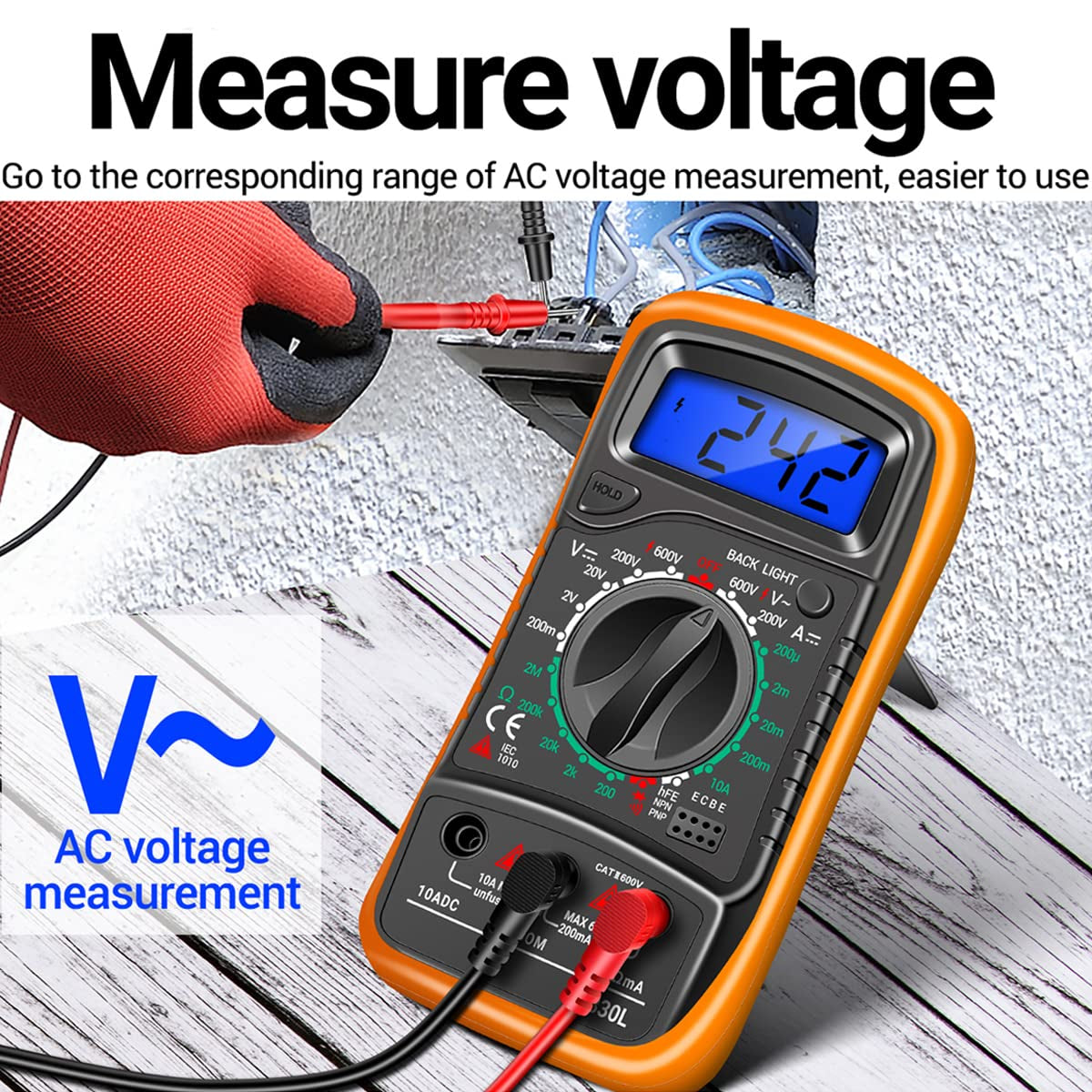 Electronics Tool Kit: Digital Multimeter, 60W Soldering Iron, 5 Soldering Iron Tips, 2 Solder Wire Rolls, Soldering Iron Stand, PU Carry Bag, and Battery Included