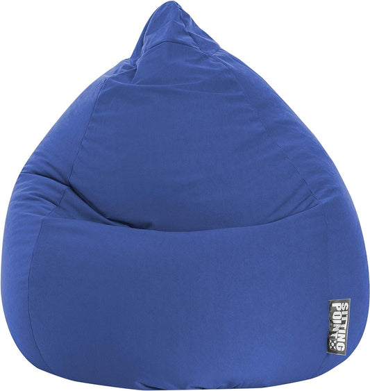 Contemporary Polyester Microfiber Upholstered Bean Bag Chair - Blue