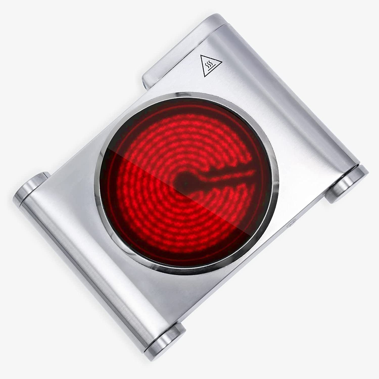 Single Burner Electric Hot Plate - 1200W Countertop Electric Cooktop, Portable Electric Stove in Stainless Steel. Features Temperature Control and Easy-to-Clean Surface.
