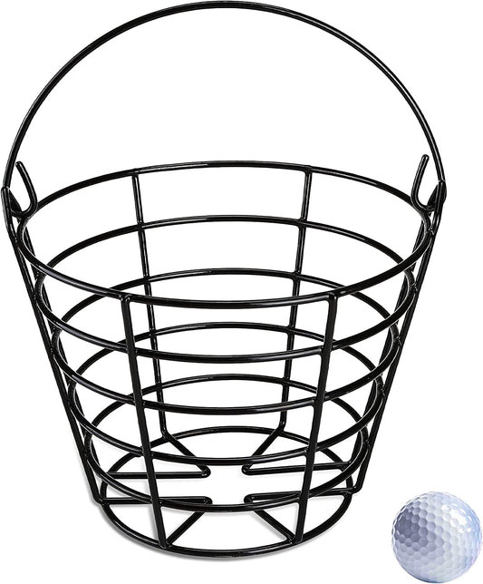 Golf Ball Basket - Durable Golf Ball Bucket for Practice and Competition - Anti-rust Black Finish