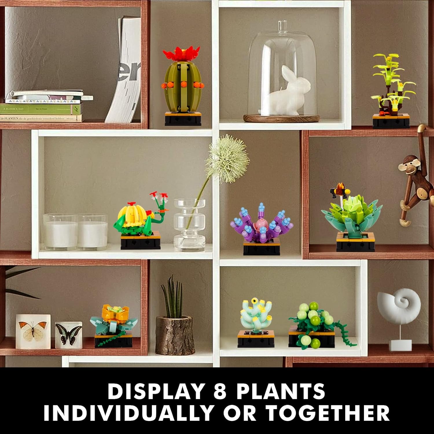 Succulents Plant Decor Building Kit: Build a Bonsai Flower Botanical Display Model Set for Home or Office, Ideal Creative Building Project Gift for Adults with 680 Pieces