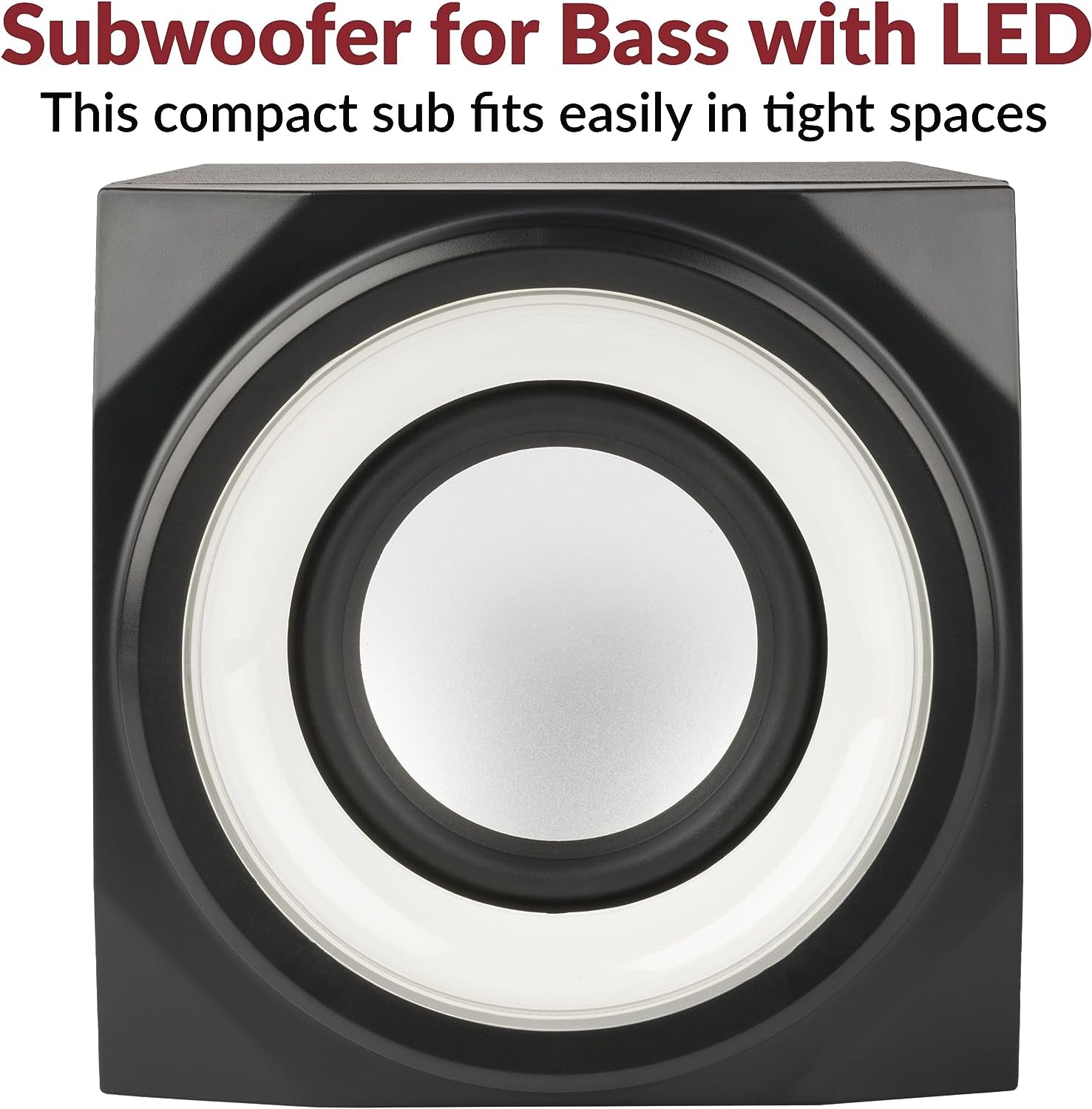 Bluetooth Speaker System with LED Lights - Ideal for Gaming, Movies, Parties, and Multimedia - 2.1 Subwoofer