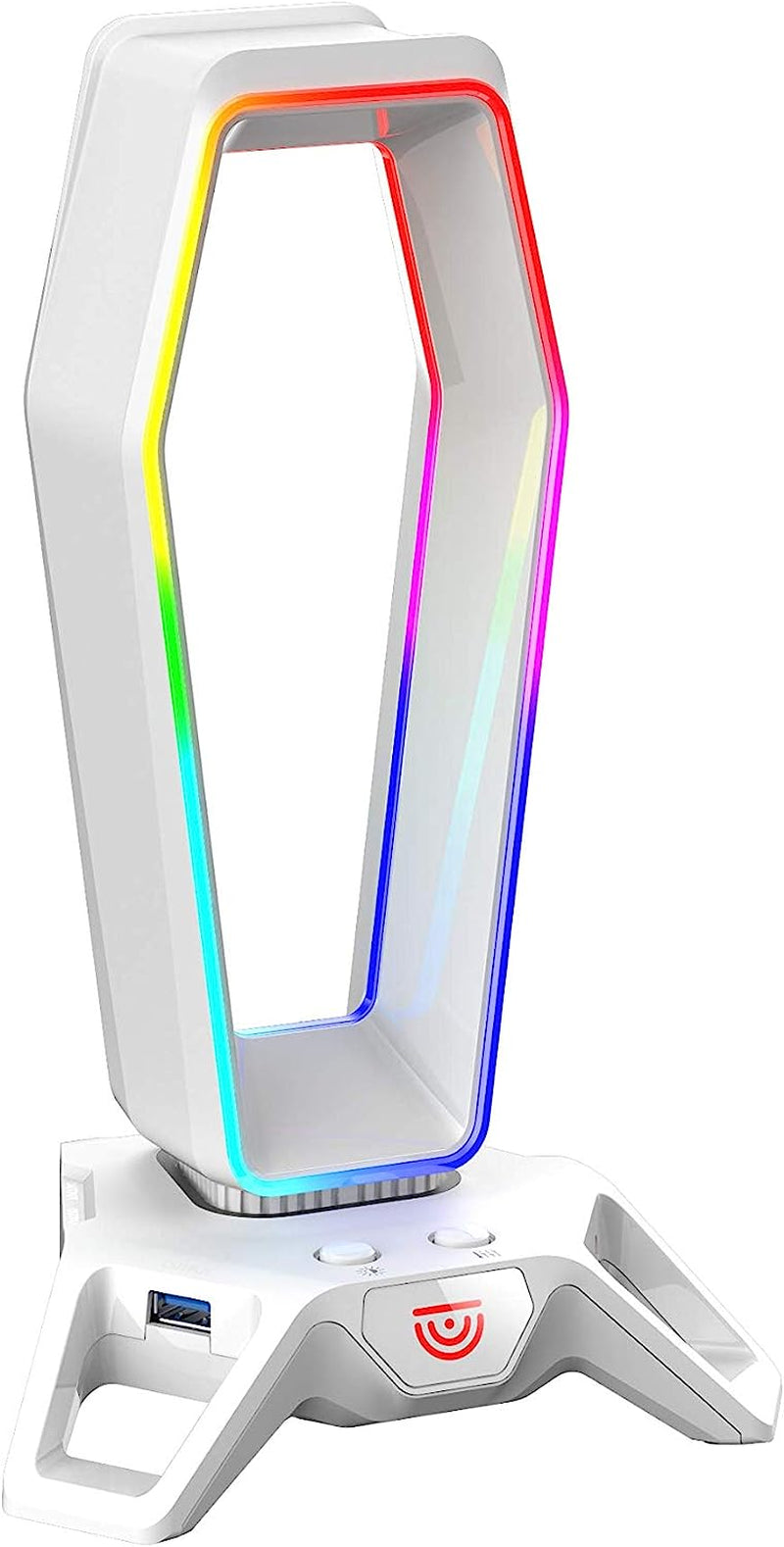 USB RGB Headphone Stand: Ultimate Gaming Accessories with 3 USB 3.0 Ports and RGB Lights White