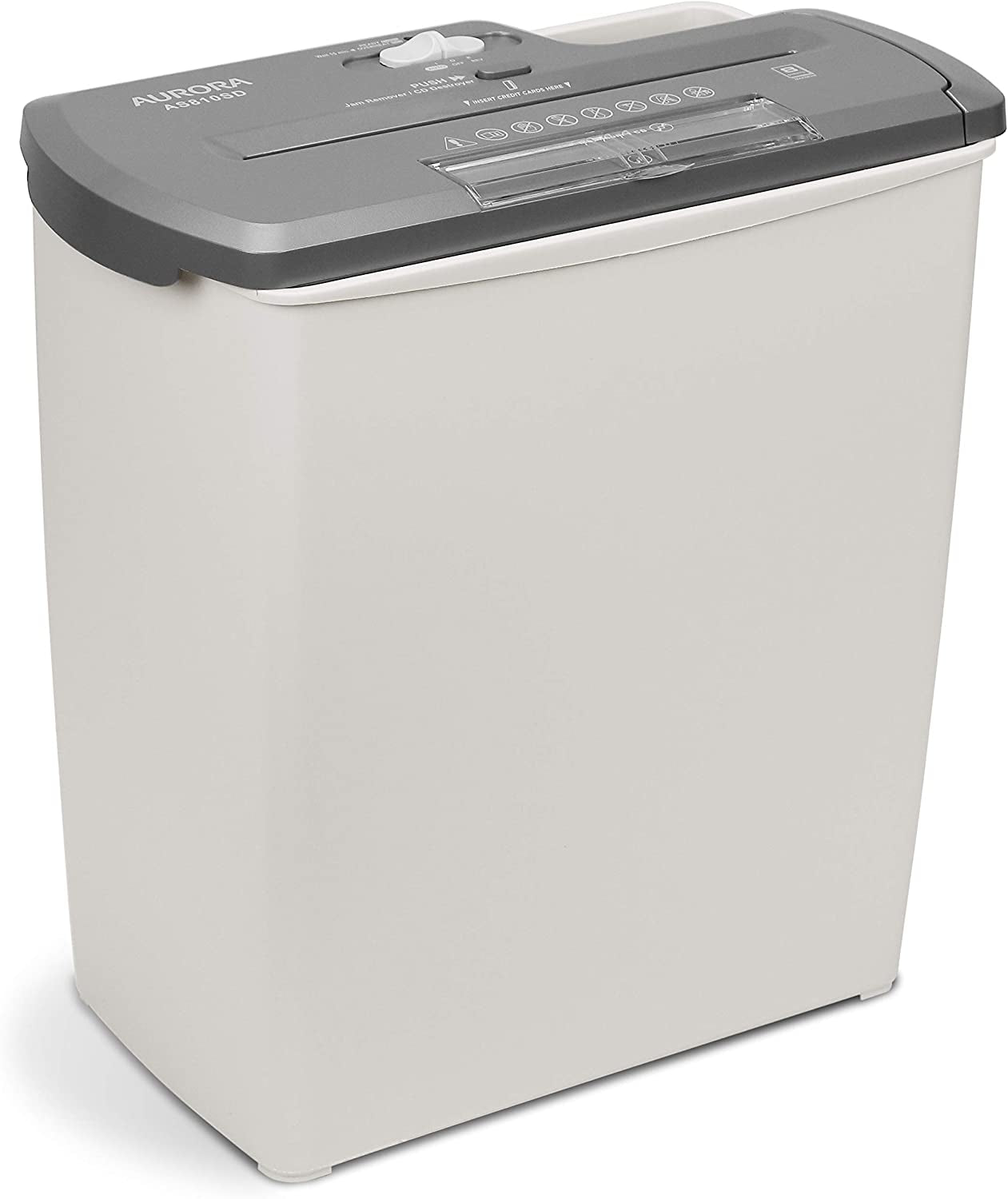 8-Sheet Strip-Cut Shredder Paper, CD and Credit Card Shredder, Shredder Basket Included