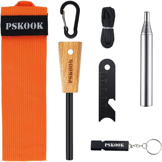 Premium Fire Starter Kit with Bushcraft Fire Steel, Magnesium Ferrocium Rod, and Essential Tools for Camping and Survival
