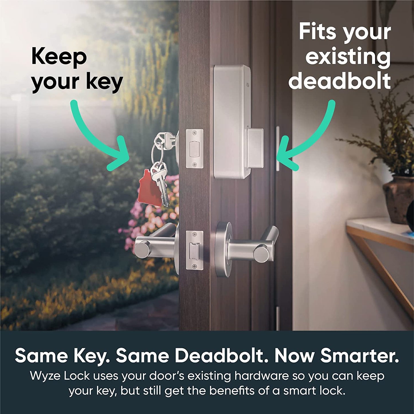 Wireless and Keyless Entry Smart Door Lock with Wifi and Bluetooth Connectivity - Works with Amazon Alexa and Google Assistant - Compatible with Most Deadbolts - Includes Wyze Gateway