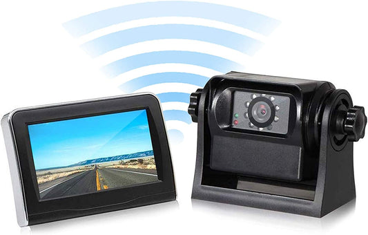 Portable Wi-Fi Wireless Magnetic Hitch Camera with 4.3 Inch LCD Monitor Display - Backup Rear View for Gooseneck, Horse Trailer, Boat, Travel Trailer, Fifth Wheels, RV, Camper - Battery Powered Kit