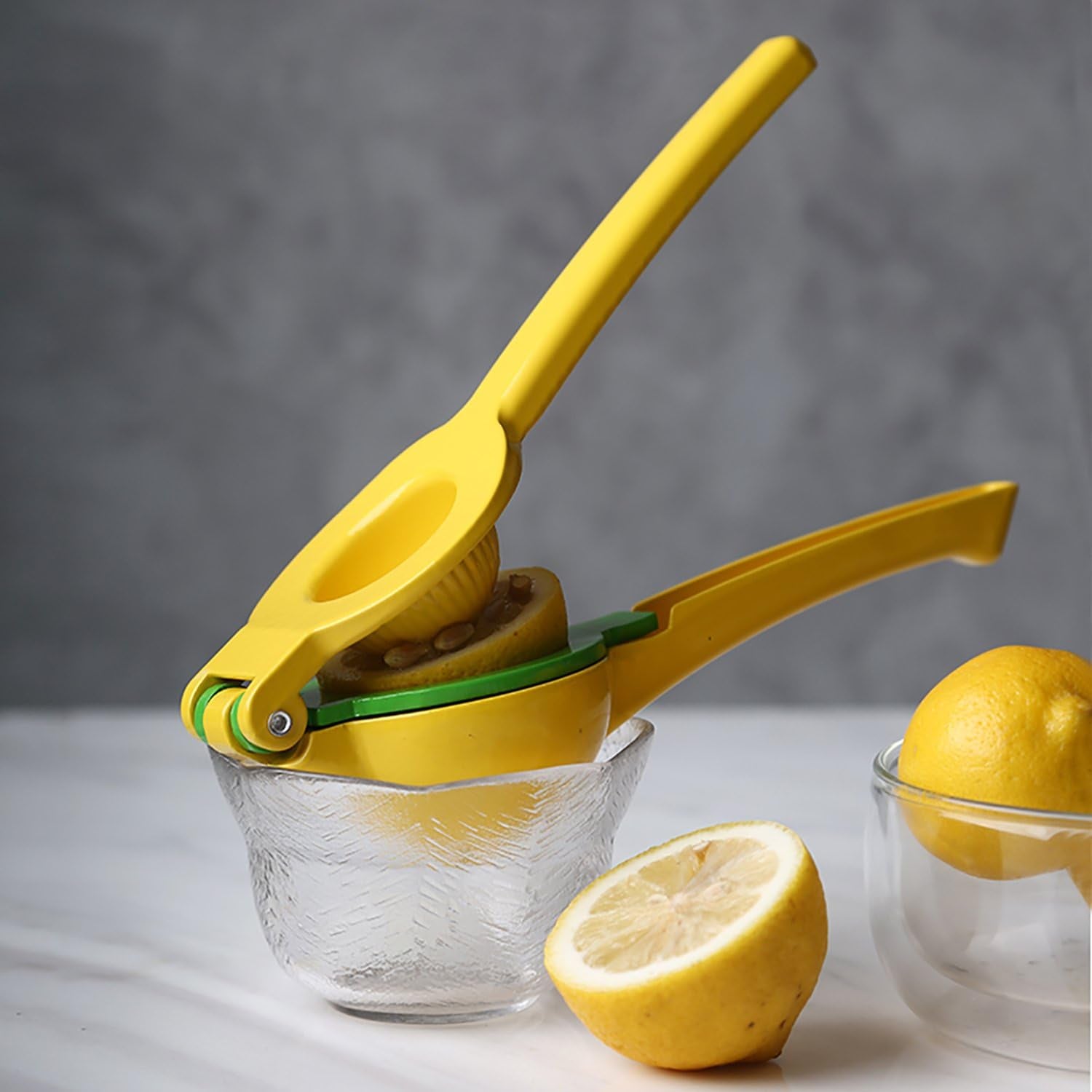 Premium Quality Metal Lemon Lime Squeezer - Manual Citrus Press Juicer for Fresh Wedge Juicing, Leaves No Pulp or Seeds