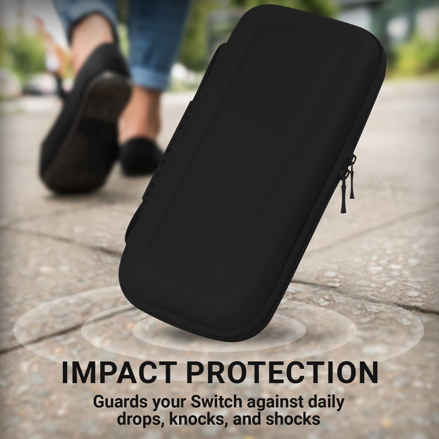 Protective Hard Portable Travel Carry Case for Nintendo Switch and New Switch OLED Console - Black